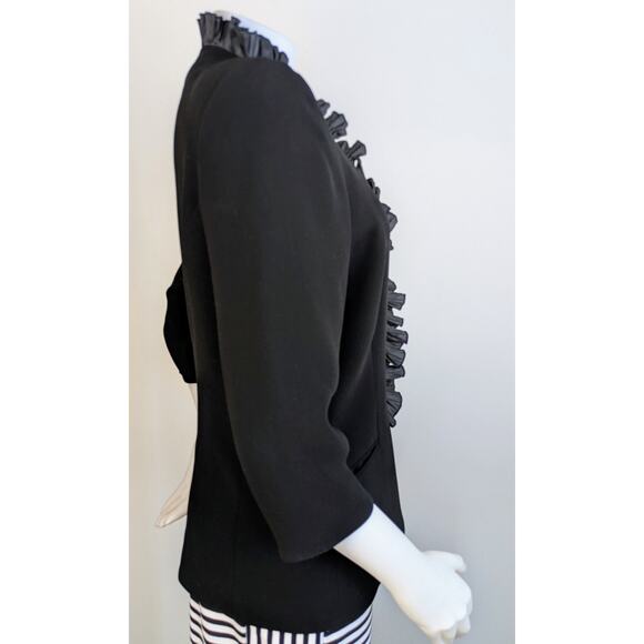 Tendencias Ferrera Blazer 12 Black Organza Ruffle Dressy Cocktail Holiday Spain - Picture 6 of 12